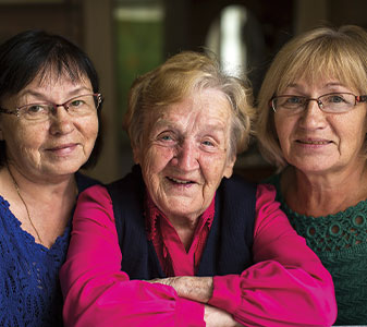 Mother with her two daughters. Links to Gifts of Cash, Checks, and Credit Cards